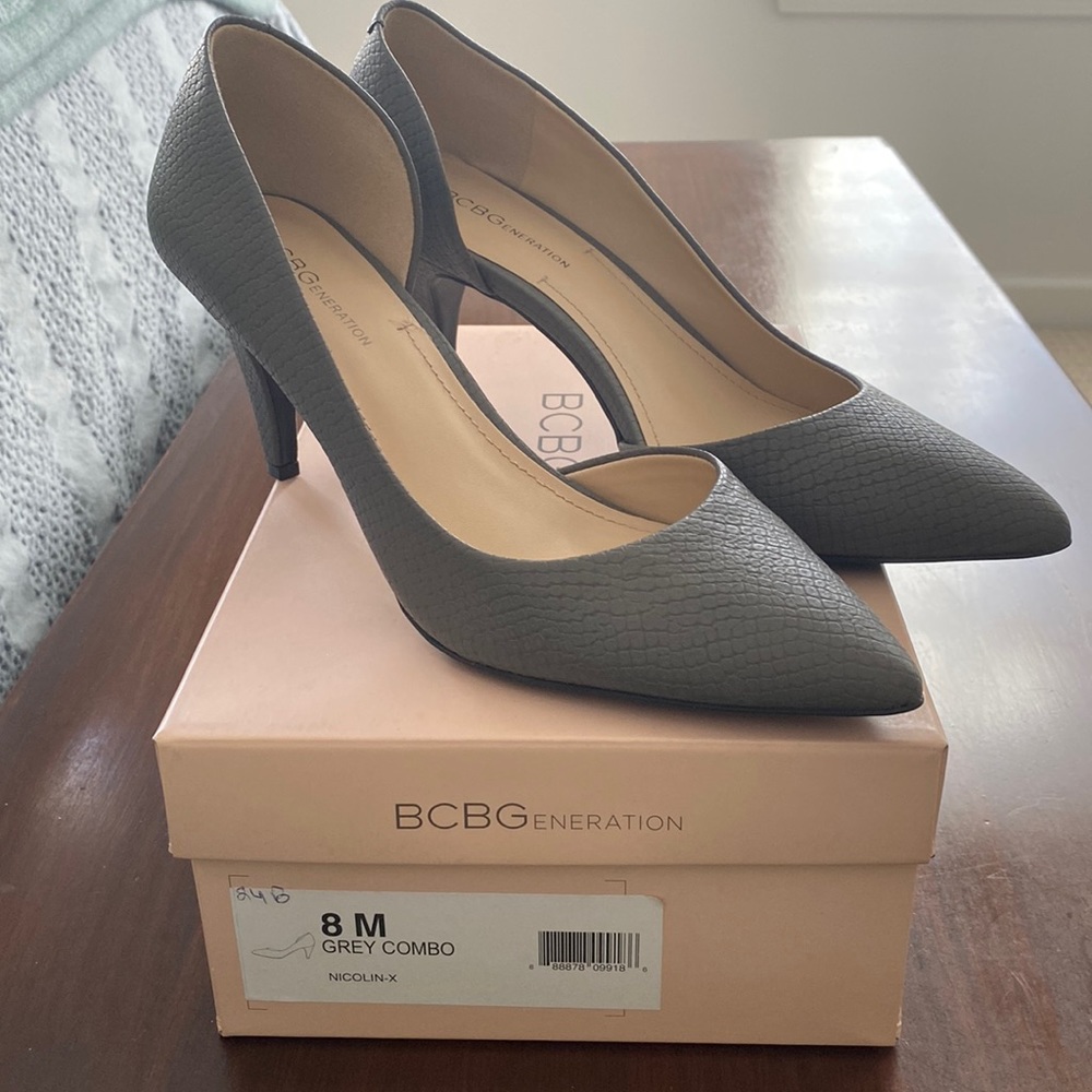 BCBGeneration Nicolin-x - Size 8 - D’Orsay Grey Heels